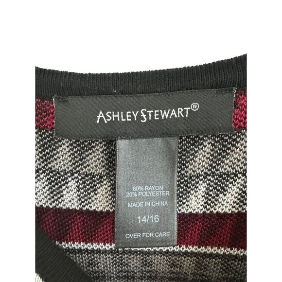 Ashley Stewart Geometric Print Soft Knit Bodycon Sweater Dress Size 14/16 Sheath - Picture 5 of 7